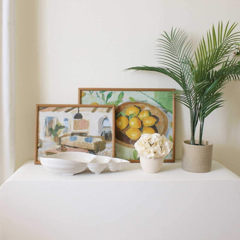 Citron Frame Glass Print