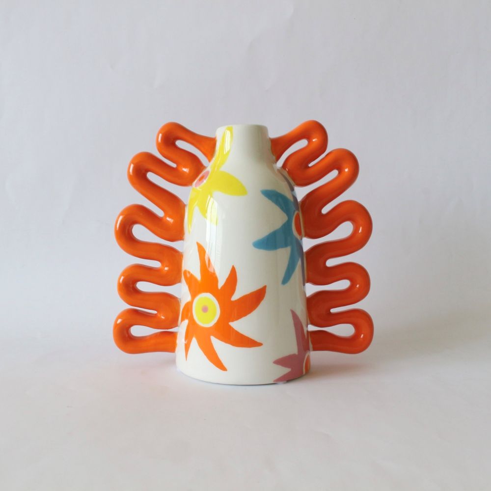 QUE RICOの太陽モチーフ花瓶｜ケリコ ベルギー フラワーベース