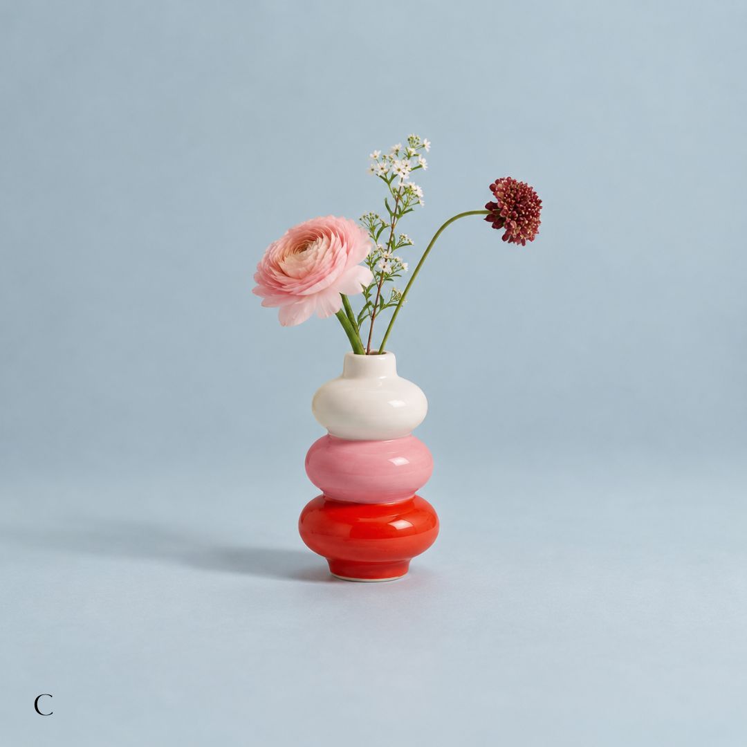 QUE RICO 花瓶　正規輸入品　新品未使用　外箱あり ベルギー 直輸入 フラワーベース｜花瓶 ベース セラミック ピンク