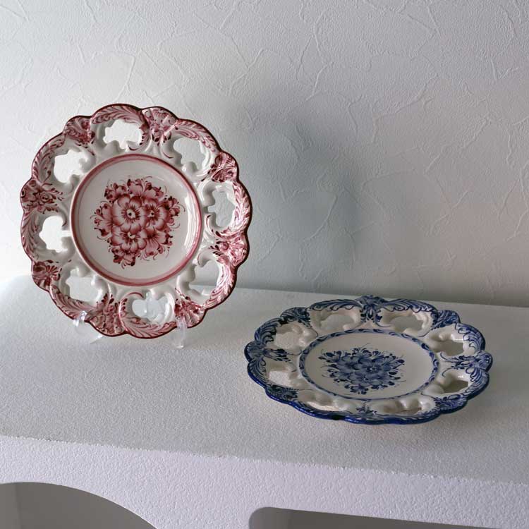 ポルトガル製 アズレージョ柄 装飾皿 陶器プレート 壁掛け可能