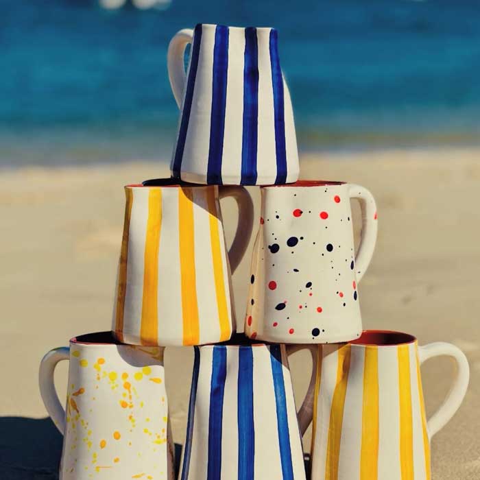 Bold Stripe Large Jug -Tangerine- (1.0l)