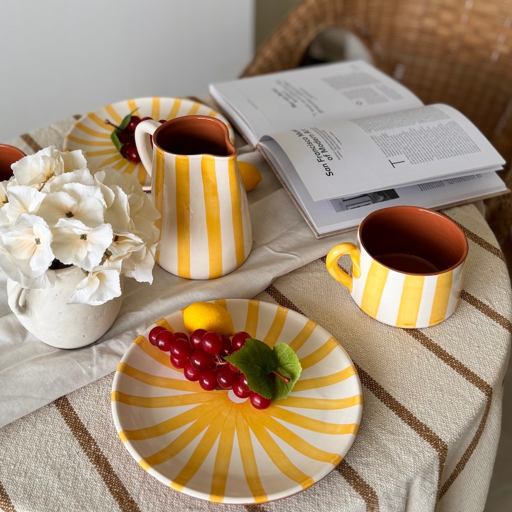 Bold Stripe Large Jug -Tangerine- (1.0l)