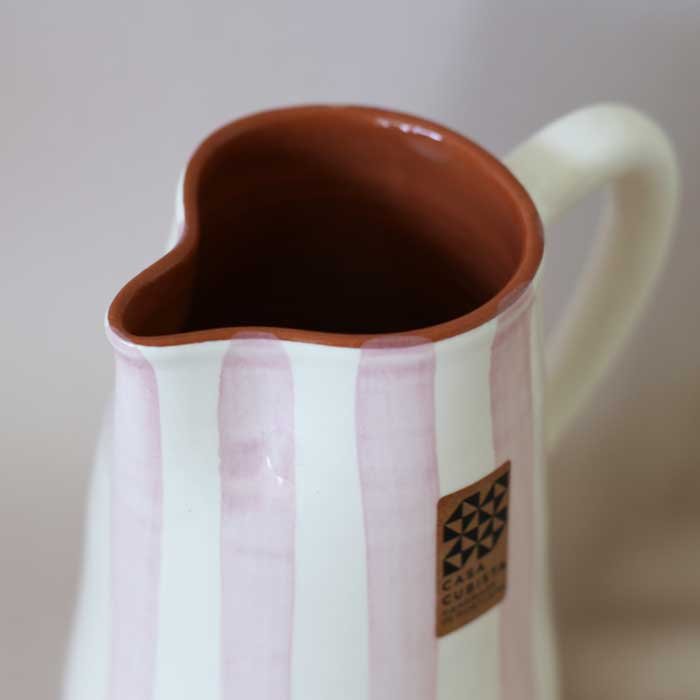Bold Stripe Large Jug -Mauve-