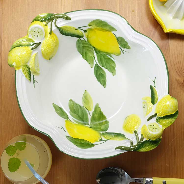 レモン柄 食器 サラダボウル ボウル ボール 陶器製 大皿 深皿