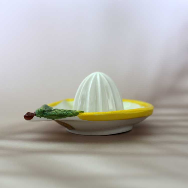 レモン柄 食器 レモンスクイーザー ジューサー 陶器製 手描き