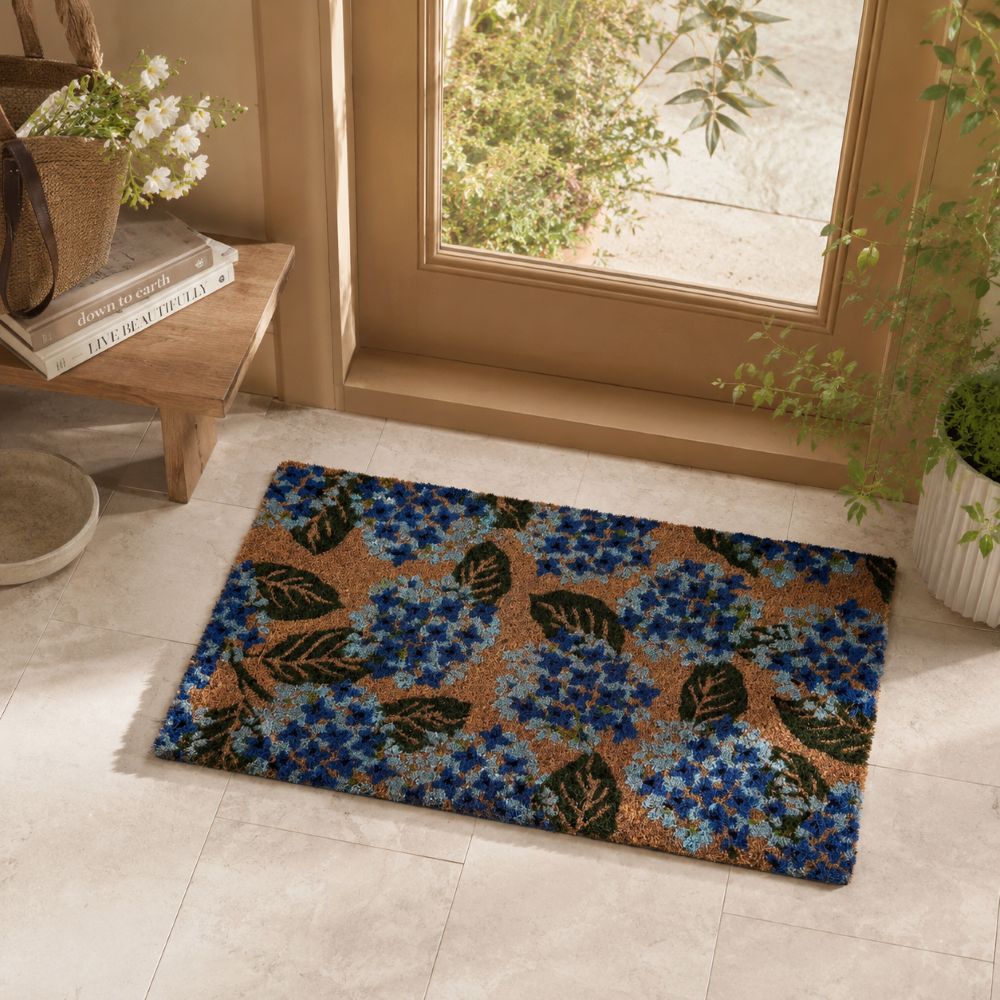 Hydrangea PVC Back Coir Mat Blue / 2026 SS