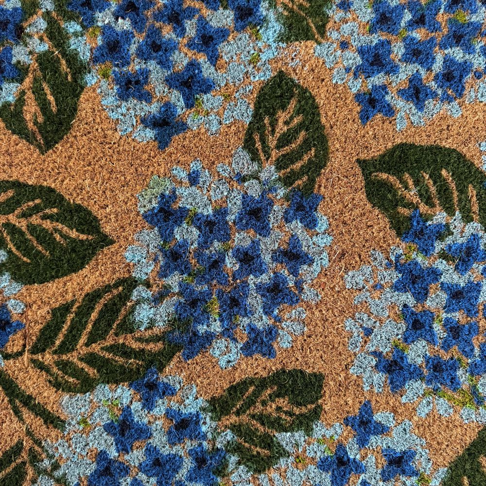 Hydrangea PVC Back Coir Mat Blue / 2026 SS