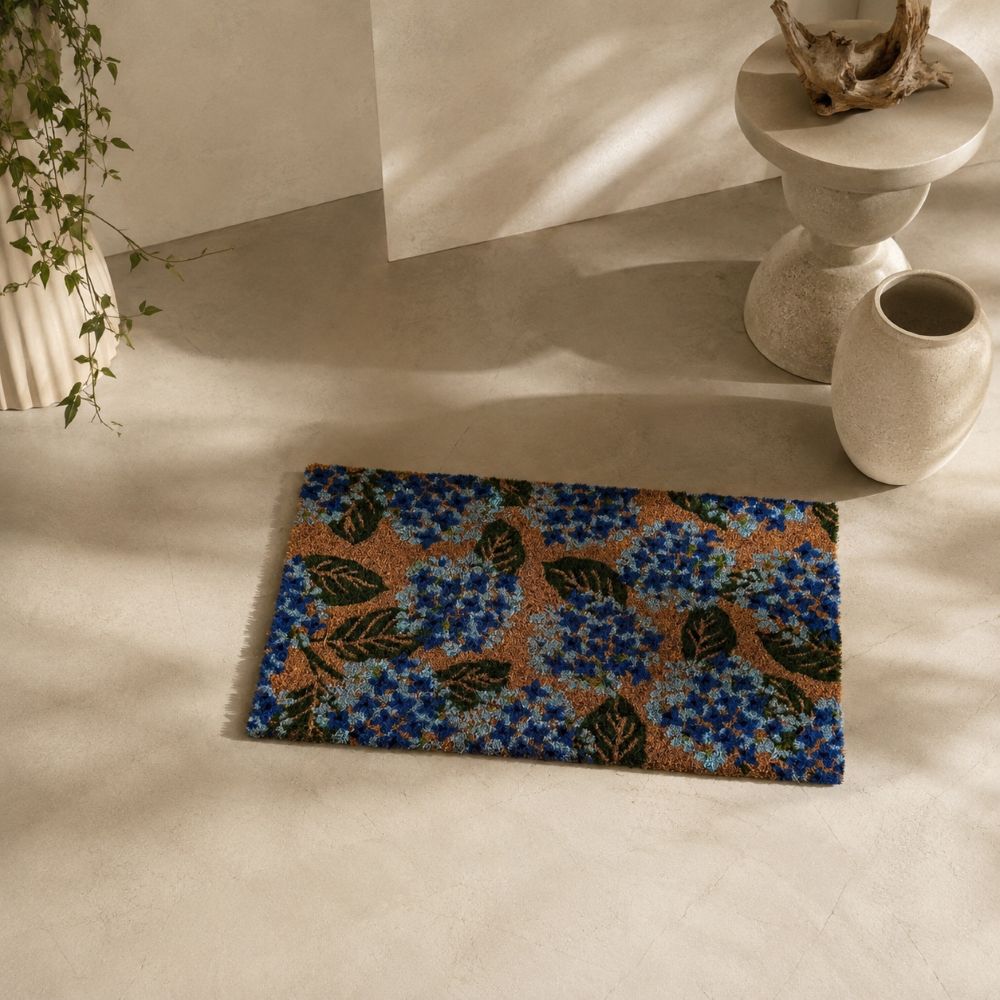 Hydrangea PVC Back Coir Mat Blue / 2026 SS