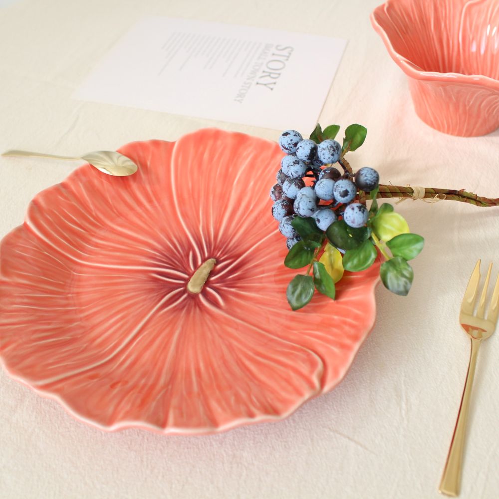 Maria Flor Plate -Hollyhock-
