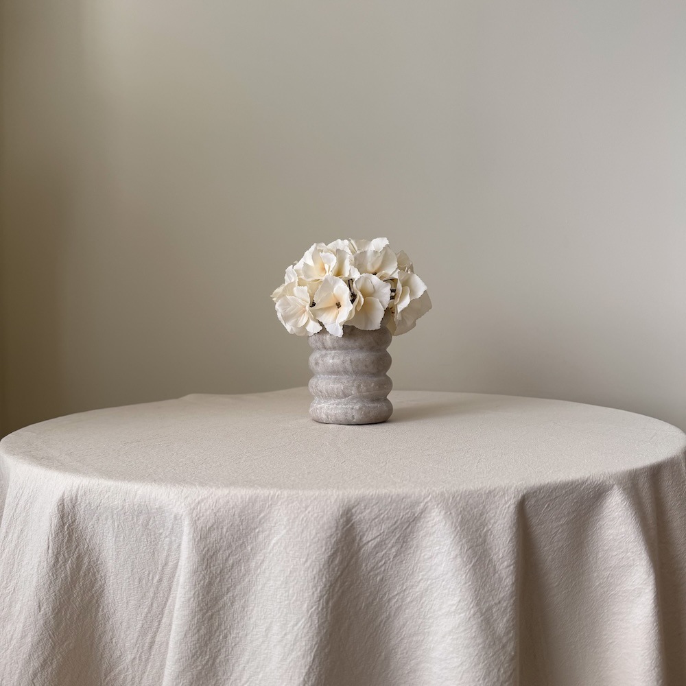 Pucker Marble Vase -White-