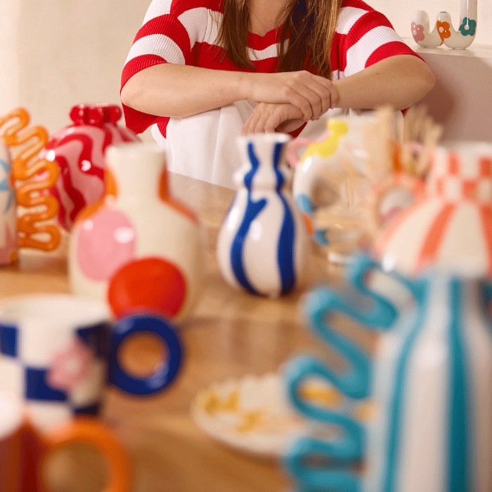 QUE RICOの一輪挿し｜ケリコ カロリーナボールド＆ブルー 花瓶 Flower