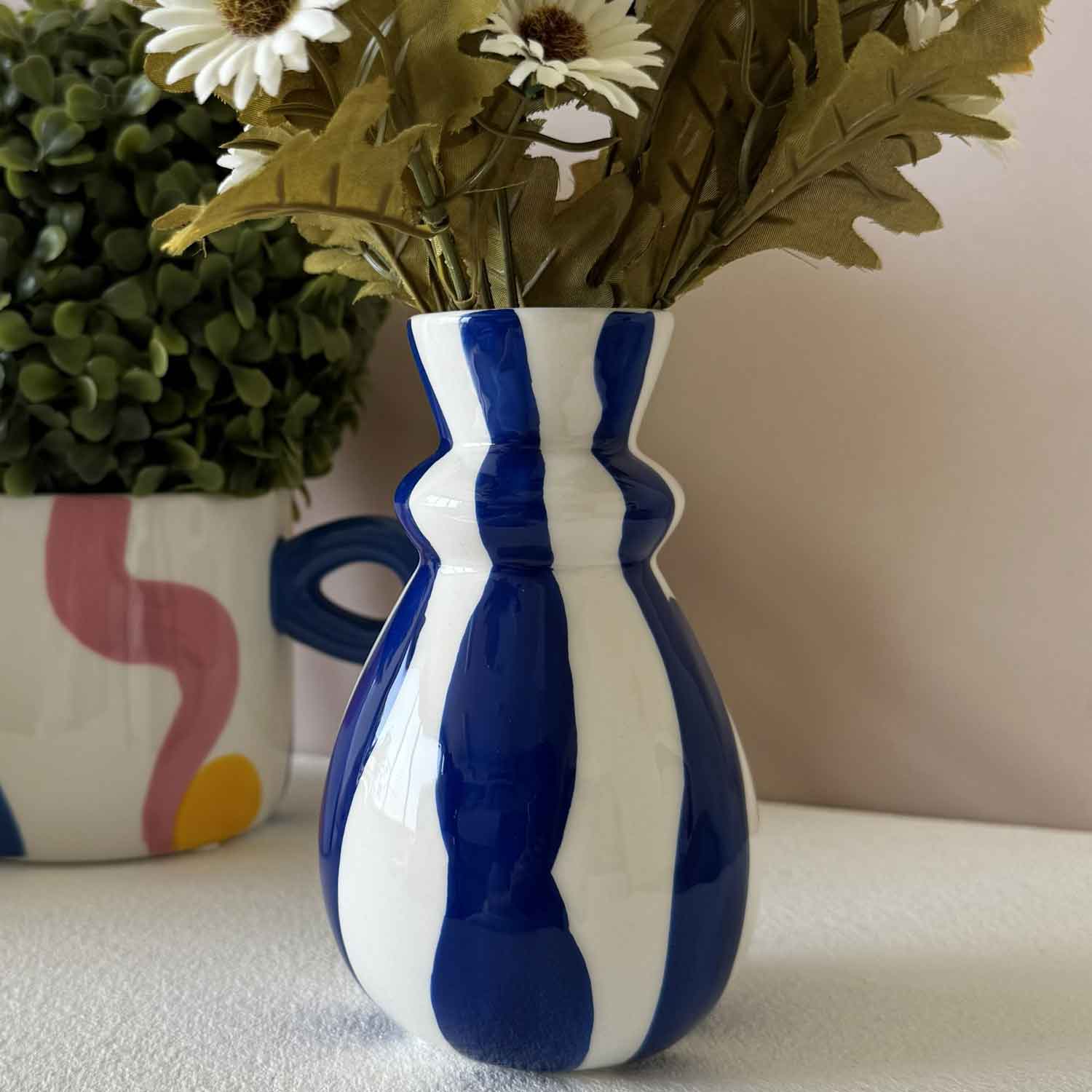 QUE RICOの一輪挿し｜ケリコ カロリーナボールド＆ブルー 花瓶 Flower