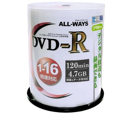 ALL-WAYS DVD-R CPRM�б� 16��®��ACPR47-16X100PW��100�� ���ԥ�ɥ륿����