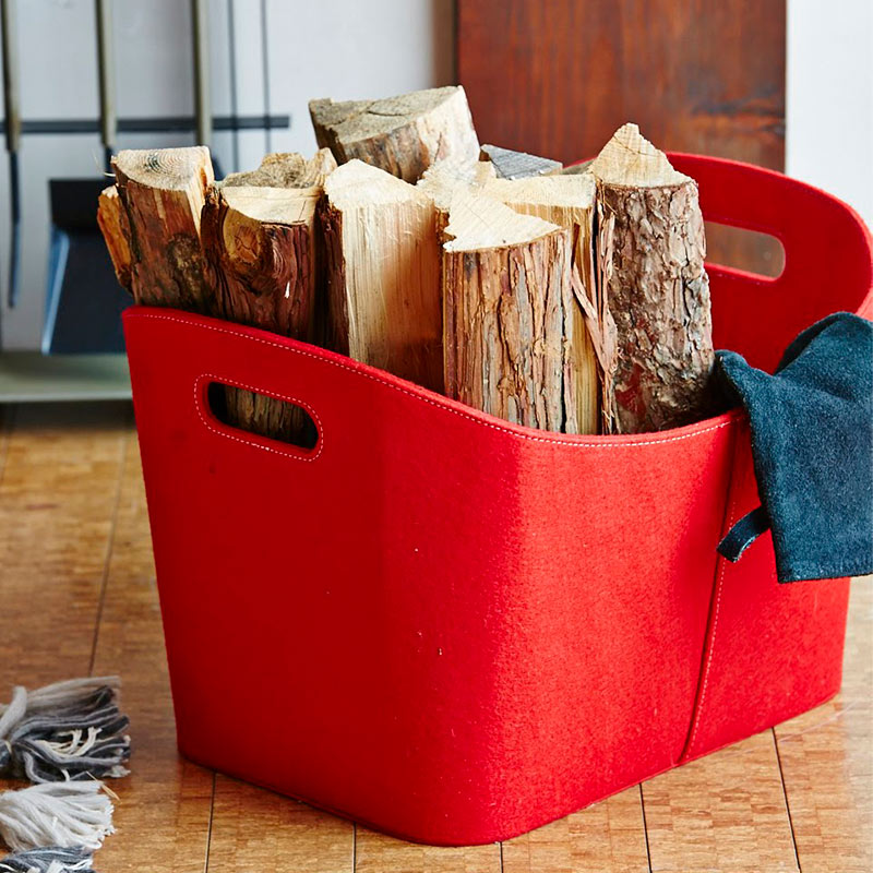 フェルトバスケット トマトレッド