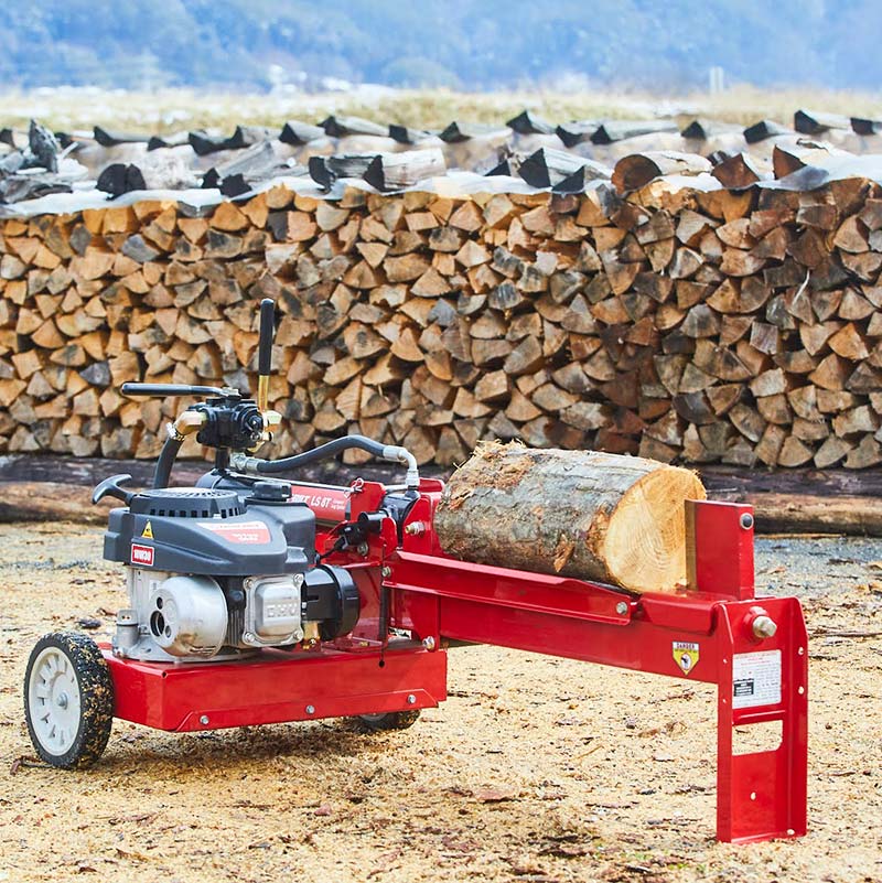 薪割り機　8トン電動油圧式薪割り機 強力の最大8Tモデル 薪割り機 8t 電動 油圧式 四分割 カッター 直径400mmまで対応 タイヤ