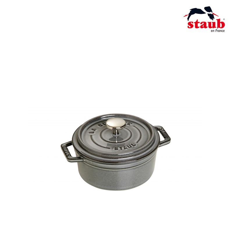 【美品】STAUB LA COCOTTE 両手鍋 12cm グレー 美品】STAUB LA COCOTTE 両手鍋 12cm グレー