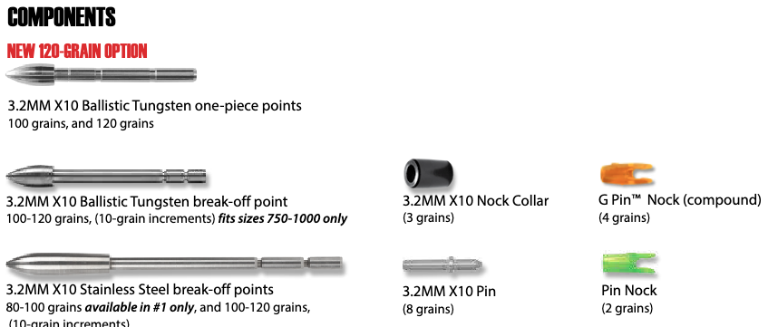 EASTON X10 3.2MM PARALLEL PRO | 矢,シャフト,カーボンシャフト | Dynasty