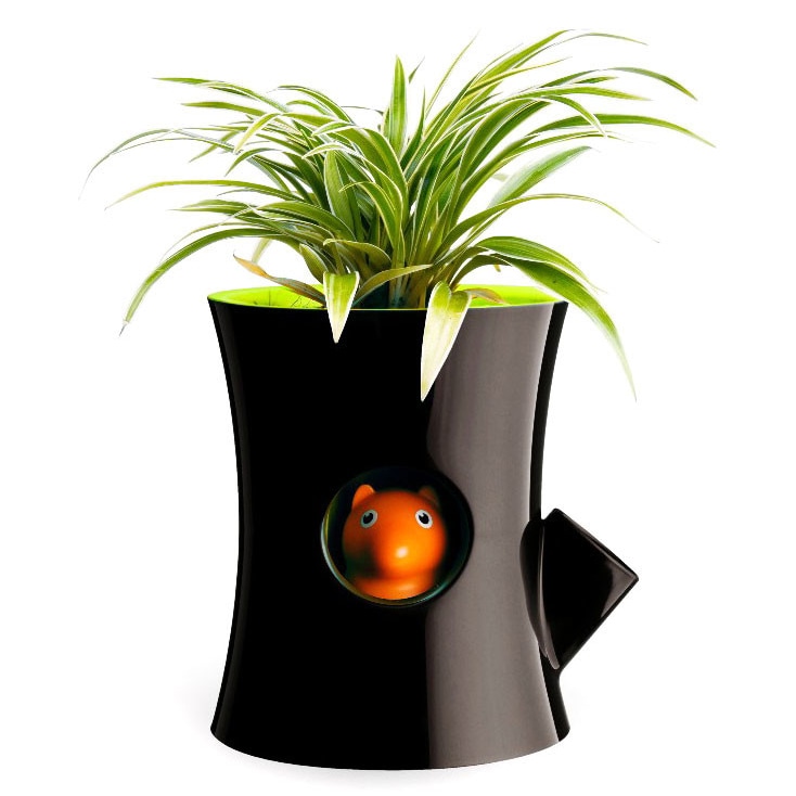  クイッズウェアープラントポット クオリー QUALY フラワーポット ログ&スクイレル 植木鉢 LOG