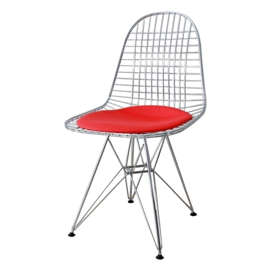 ハーマンミラー　ワイヤーチェア　レザーパッド　DKR　イームズ　レッド ハーマンミラー ワイヤーチェア レザーパッド DKR イームズ レッド