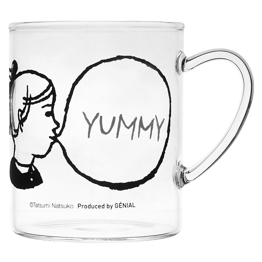 ĤߤʤĤ Tatsumi Natsuko Х֥륬 Ǯ饹 ޥ ޥå BUBBLE GUM Heat Resistant Glass Mug GIRL  330ml