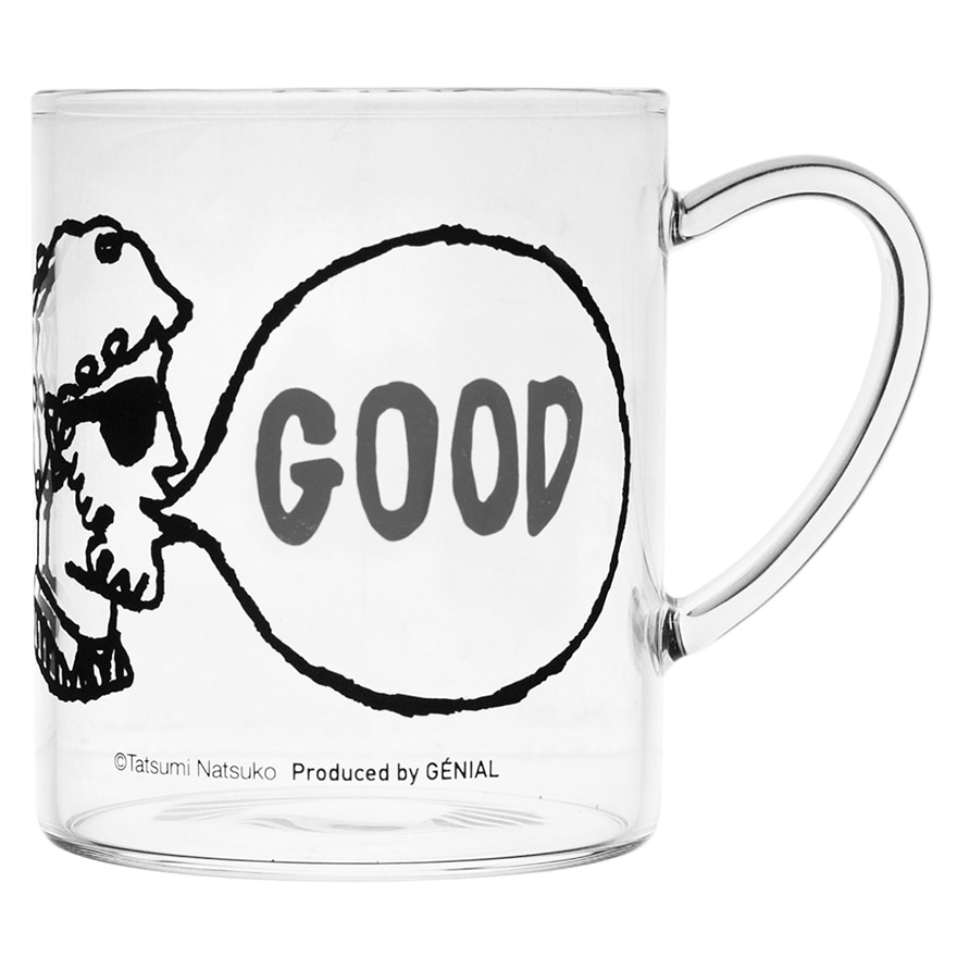 ĤߤʤĤ Tatsumi Natsuko Х֥륬 Ǯ饹 ޥ ޥå BUBBLE GUM Heat Resistant Glass Mug MUSTACHE Ҥᥬ 330ml