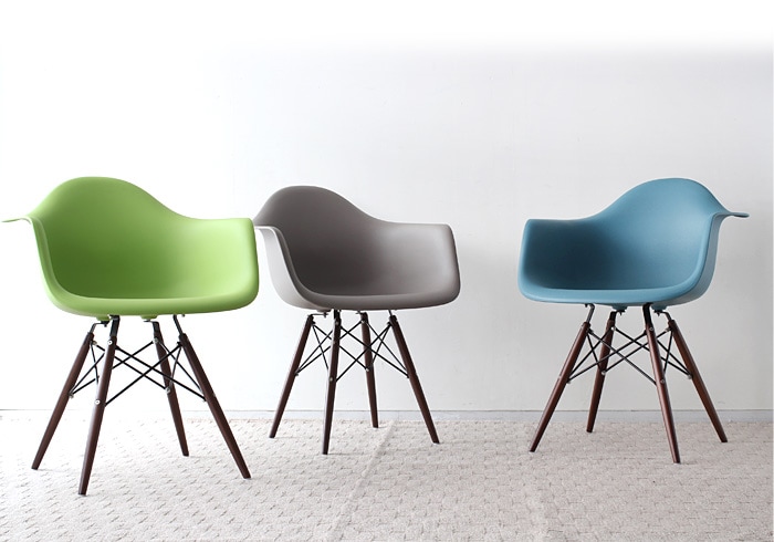イームズ DAW ダークブラウン レッグ グレー グレイ アームシェル
