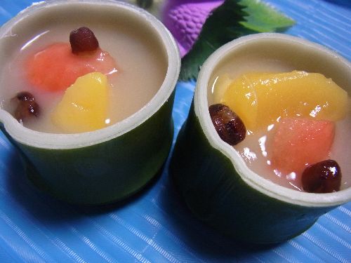蓋つき 竹型カップ 10個セット 水ようかん用など和菓子 | 菓子材料