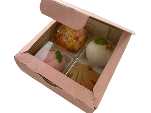 和生サービス箱 あさもも 4個入和菓子箱 5枚セット | 菓子材料,和菓子