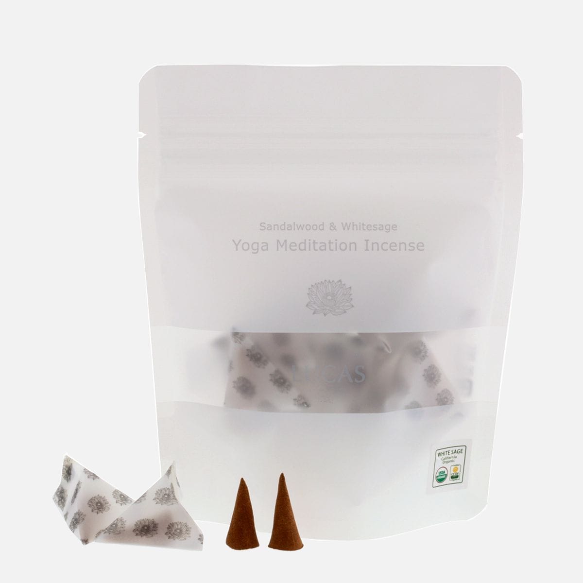 サンダルウッド（白檀）＆ホワイトセージ 浄化香 （コーンタイプ 10個