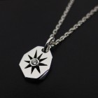 ����ѥ������֥����� Sun Plate Necklace Set - Silver w/CZ