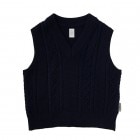 NAME. ͡  CABLE KNIT OVERSIZED V-NECK VEST