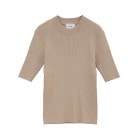 CLANE / ����� H/N HALF SLEEVE RIB KNIT TOPS