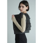 CLANE /  W FACE FRINGE KNIT VEST