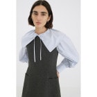 CLANE / ����� BIG COLLAR DRAWSTRING BLOUSE