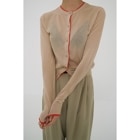 CLANE /  W FACE BICOLOR SHEER CARDIGAN