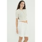 CLANE / ����� SHIRRING HALF SLEEVE BLOUSE
