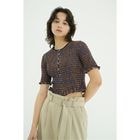 CLANE / ����� SHIRRING HALF SLEEVE BLOUSE