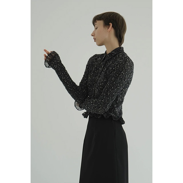 CLANE / ����� MIX MESH GATHER SHIRT