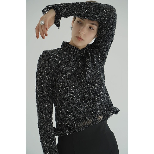 CLANE / ����� MIX MESH GATHER SHIRT