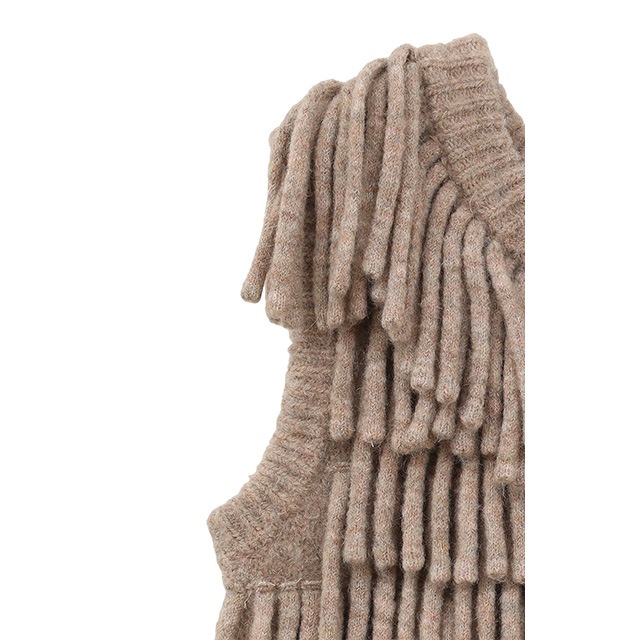 CLANE /  W FACE FRINGE KNIT VEST