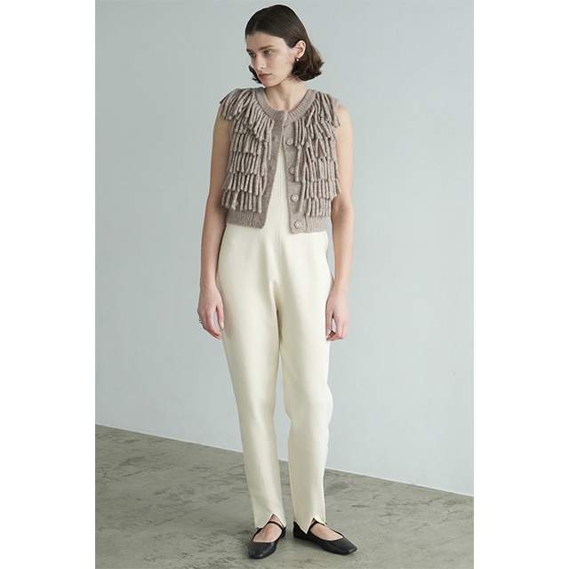 CLANE /  W FACE FRINGE KNIT VEST