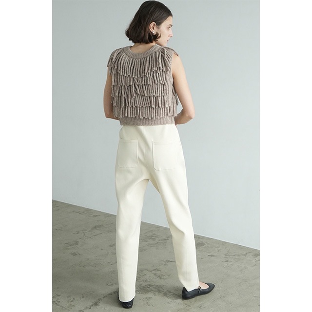CLANE /  W FACE FRINGE KNIT VEST