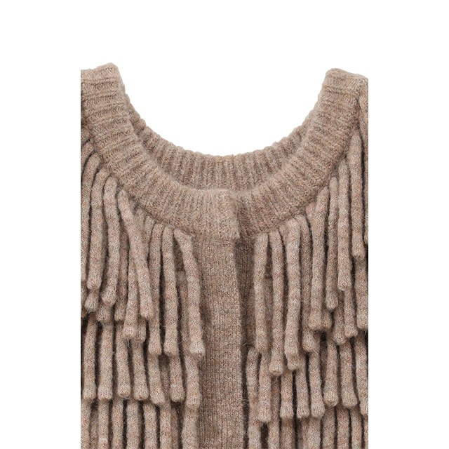 CLANE /  W FACE FRINGE KNIT VEST