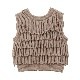 CLANE /  W FACE FRINGE KNIT VEST