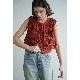CLANE /  W FACE FRINGE KNIT VEST