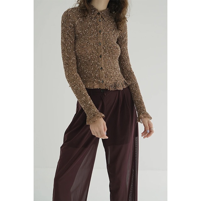 CLANE / ����� MIX MESH GATHER SHIRT