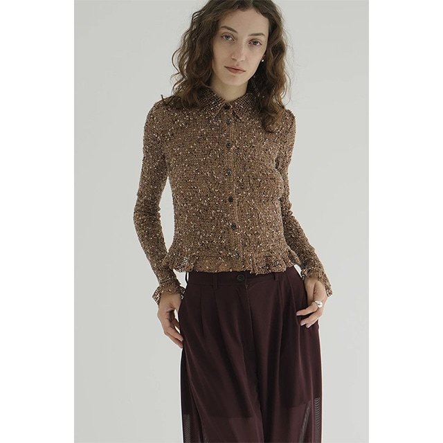 CLANE / ����� MIX MESH GATHER SHIRT