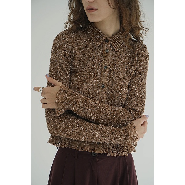 CLANE / ����� MIX MESH GATHER SHIRT