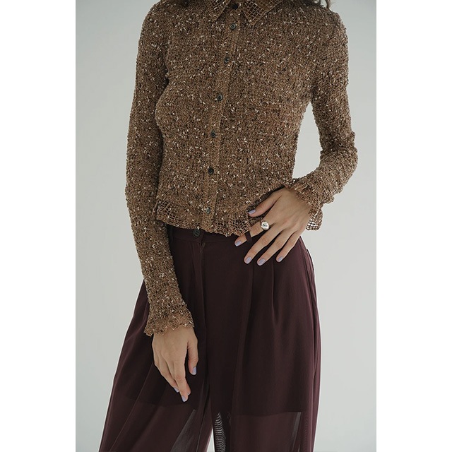 CLANE / ����� MIX MESH GATHER SHIRT