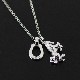 ����ѥ������֥����� Small Horse & Horseshoe Necklace - Silver w/CZ